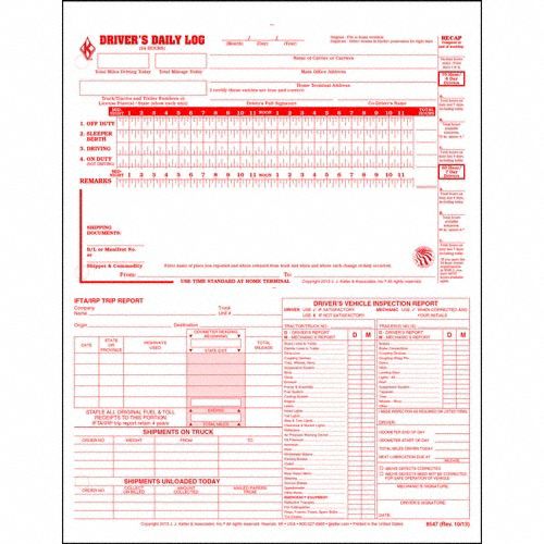 DRIVERS DAILY 5 IN 1 LOGBOOK, DRIVER'S DAILY 5-IN-1 LOG BOOK, CARBONLESS, ENGLISH, 31 PK