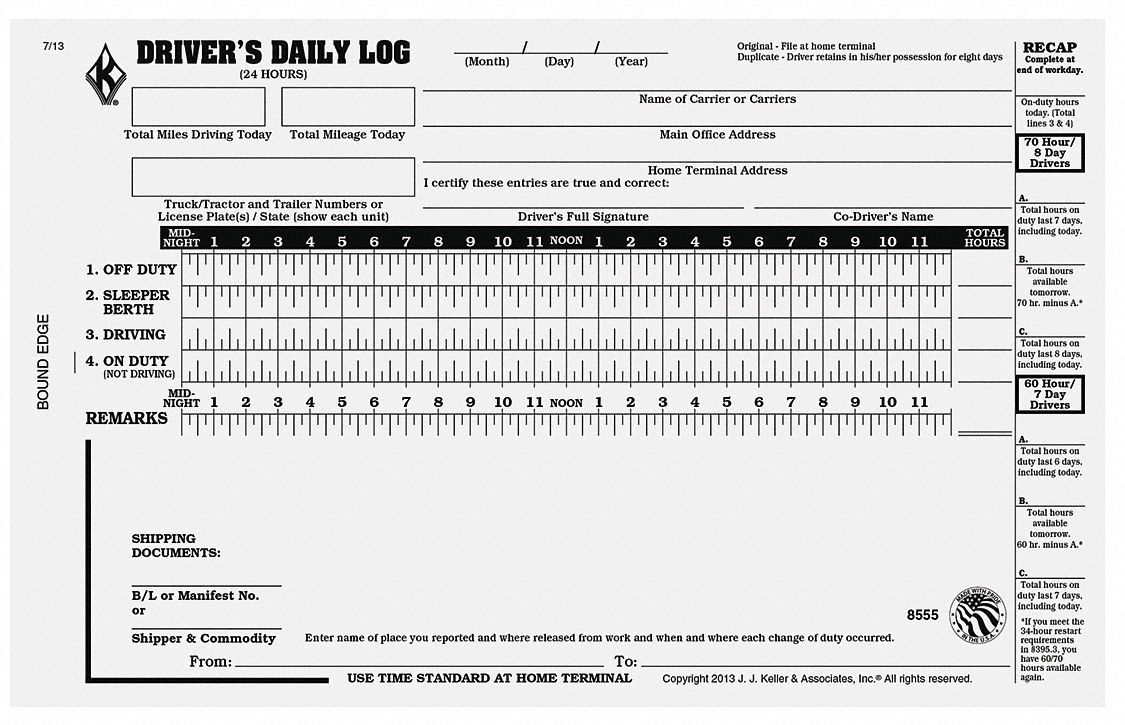 DETAILED DRIVERS LOGBOOK,CARBONLESS