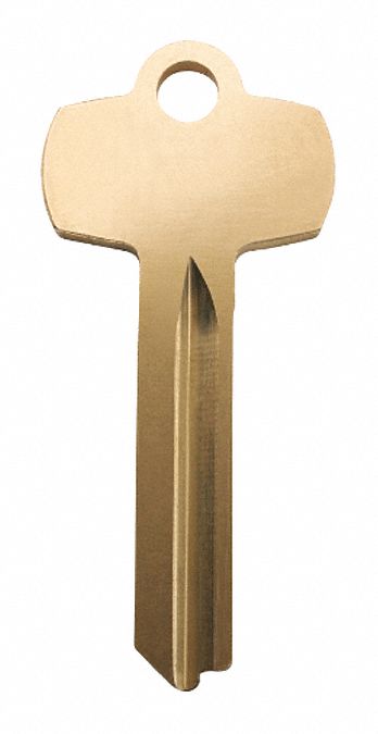 Key Blank: Compatible with BEST Locks, A Keyway Type, Key ID # KS915, 7 Pins, Brass, Nickel Plated