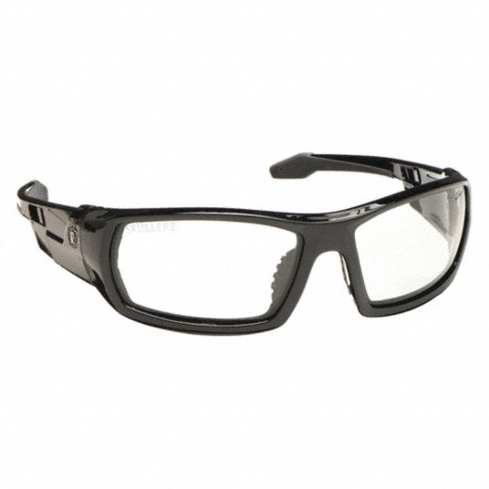 SKULLERZ BY ERGODYNE Safety Glasses: Polarized, Traditional Frame,  Full-Frame, Light Gray, Black