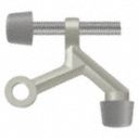 Zinc,  Door Stop,  Door Mount,  Satin Nickel Finish,  2 1/8 in Projection,  1 7/8 in Height