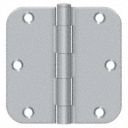 3 1/2 in x 1 3/4 in Butt Hinge with Satin Chrome Finish, Full Mortise Mounting, Rounded Corners