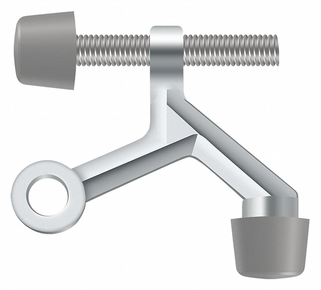 DELTANA, Door Mount, Bright Chrome, Door Stop 52WH59ZHP70U26 Grainger