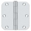 3 1/2 in x 1 3/4 in Butt Hinge with Bright Chrome Finish, Full Mortise Mounting, Rounded Corners