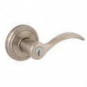 Lever Lockset,  Mechanical,  Light Duty,  Different,  Satin Nickel,  2-3/8 in or 2-3/4 in Backset