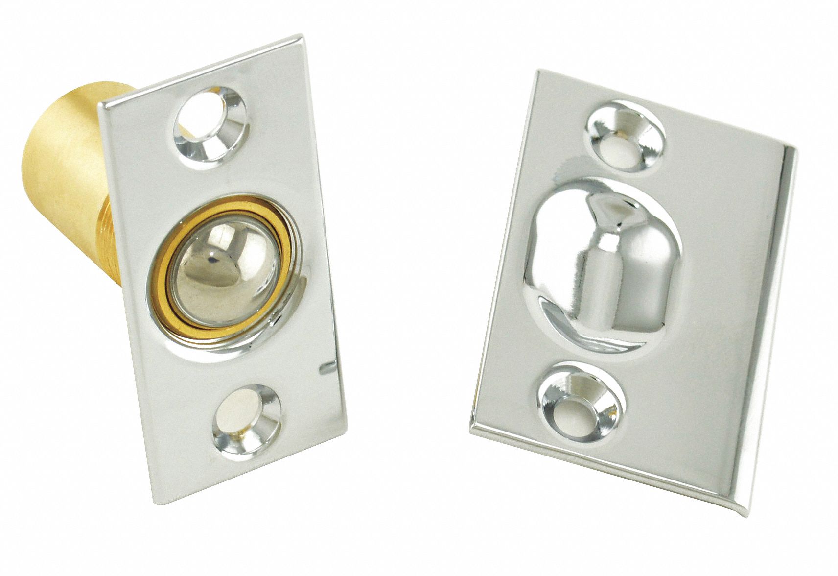OMNIA Ball Catch Brass, Bright Chrome, 2 1/3 in Catch/Latch Ht, 1 in