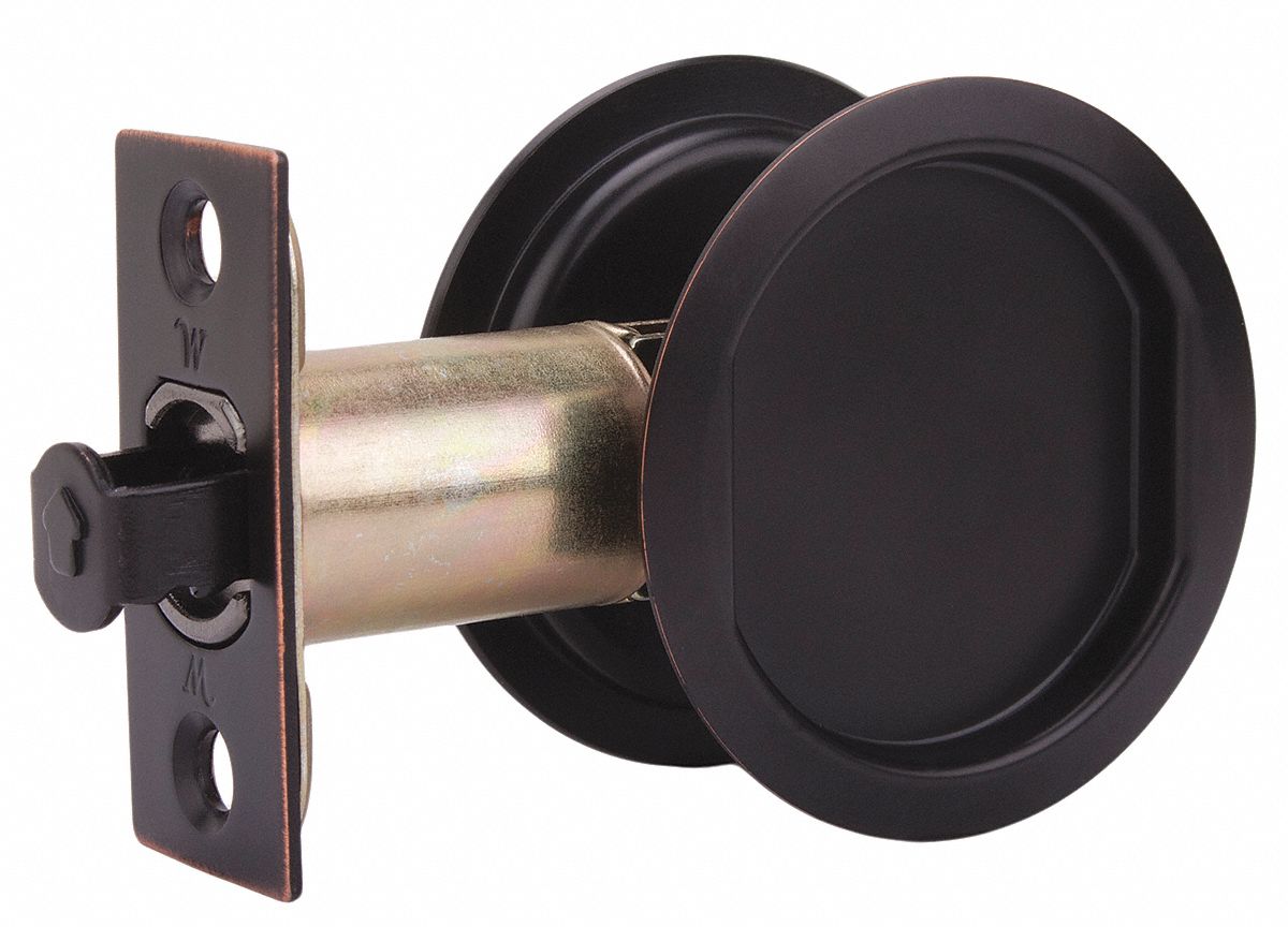 WESLOCK Pocket Door Lock, Sliding Door, Steel, Oil Rubbed Bronze, 2 1/8