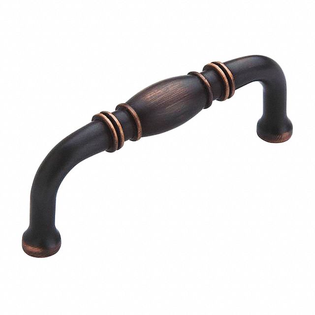 AMEROCK Pull Handle Threaded Holes, Zinc, Oil Rubbed Bronze, 3 in