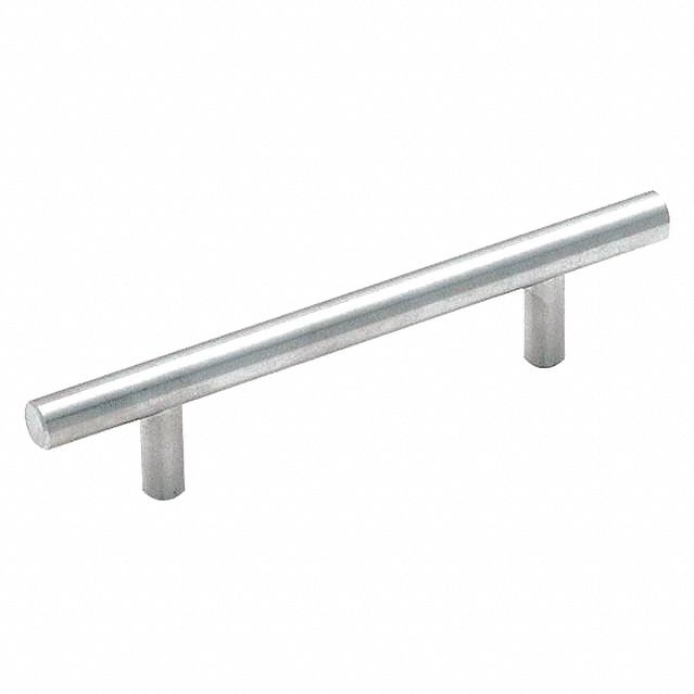 AMEROCK Pull Handle Threaded Holes, Zinc, Stainless Steel, 3 3/4 in
