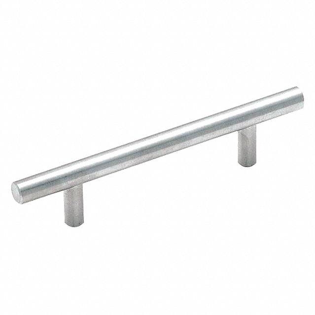 AMEROCK Pull Handle: Threaded Holes, Zinc, Stainless Steel, 3 3/4 in ...