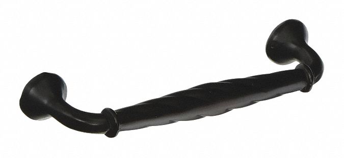 Rope Pull Handle: Threaded Holes, Zinc, Oil Rubbed Bronze, 1 1/4 in Projection, 1/2 in