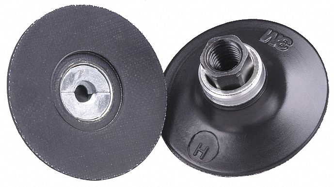 Air-Cooled Quick Change Disc Backup Pad: TR, 2 in Dia, 1/4"-20 Internal-Thread, Medium Density