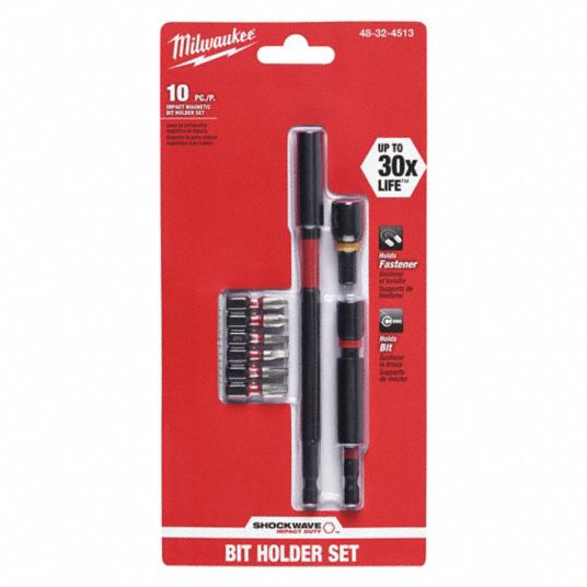 MILWAUKEE, Impact Driver Bit Set, 1/4 in Hex Shank Size, Impact Driver