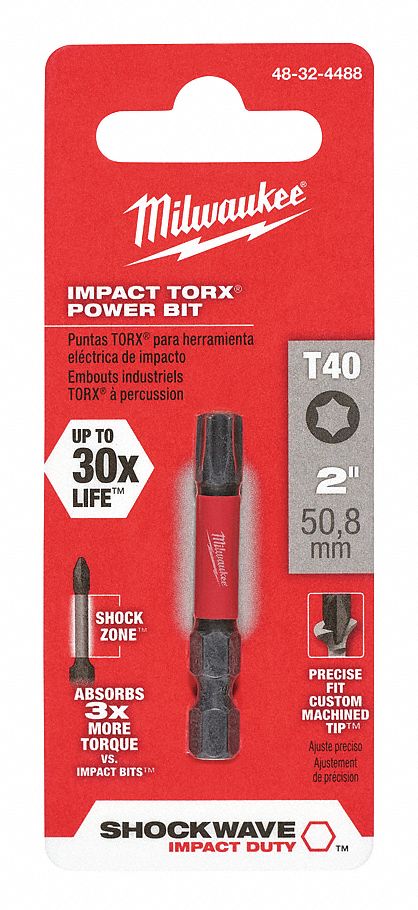 POWER BIT,1/4" SHANK SIZE,2" BIT L