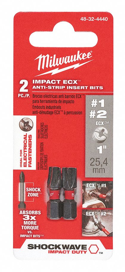 INSERT BIT SET,1/4IN SHANK,1IN BIT L,PK2