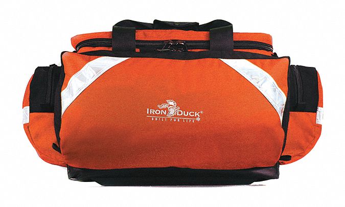 Trauma Bag: 23 in L x 17 in W x 12 in H, Nylon, Orange, 11-20 in/30+ in, 11-20 in
