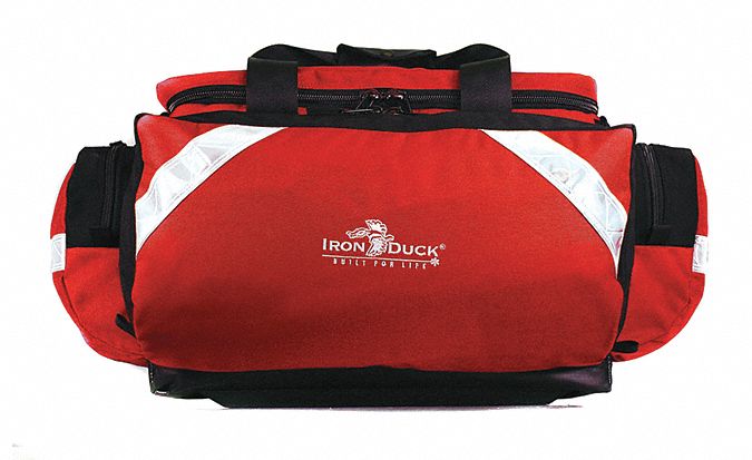 Trauma Bag: 23 in L x 17 in W x 12 in H, Nylon, Red, 11-20 in/30+ in, 11-20 in