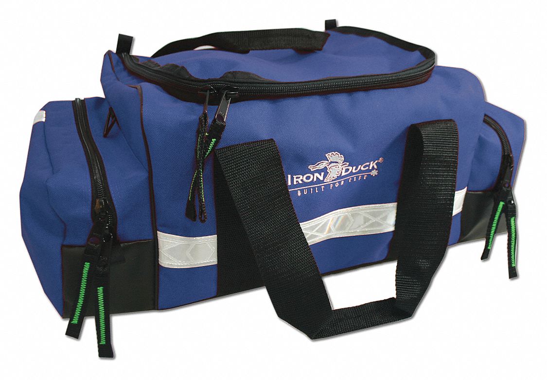 Trauma Bag: 21 1/2 in L x 12 in W x 10 in H, Nylon, Blue, 11-20 in/30+ in