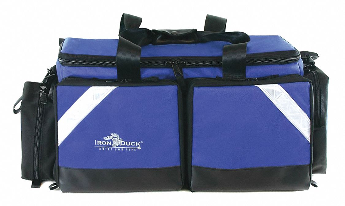 Oxygen Bag: 29 in L x 13 in W x 12 in H, Zipper, Blue, Nylon