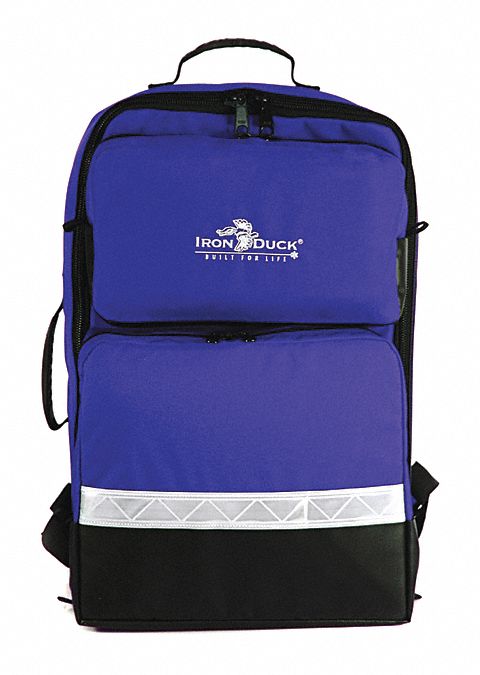 Trauma Backpack: 21 in L x 14 in W x 8 in H, Nylon, Blue, 11-20 in/30+ in, 0-10 in