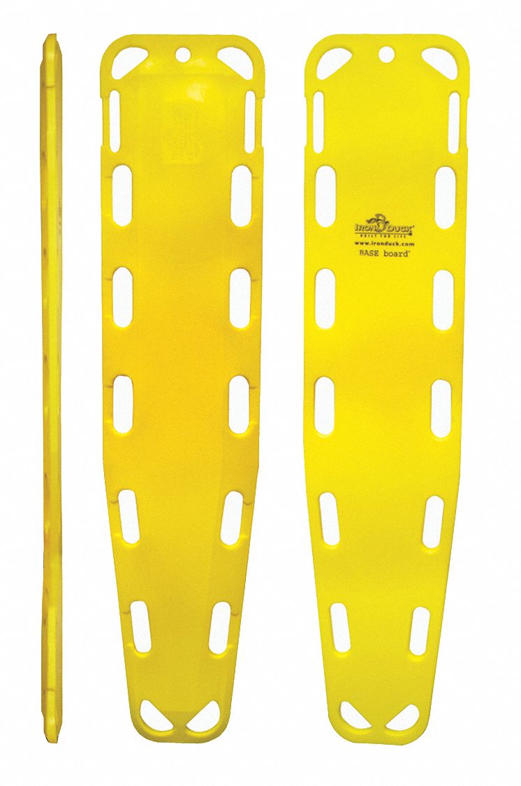 Backboard: Yellow, 72 in Overall Lg, Polyethylene