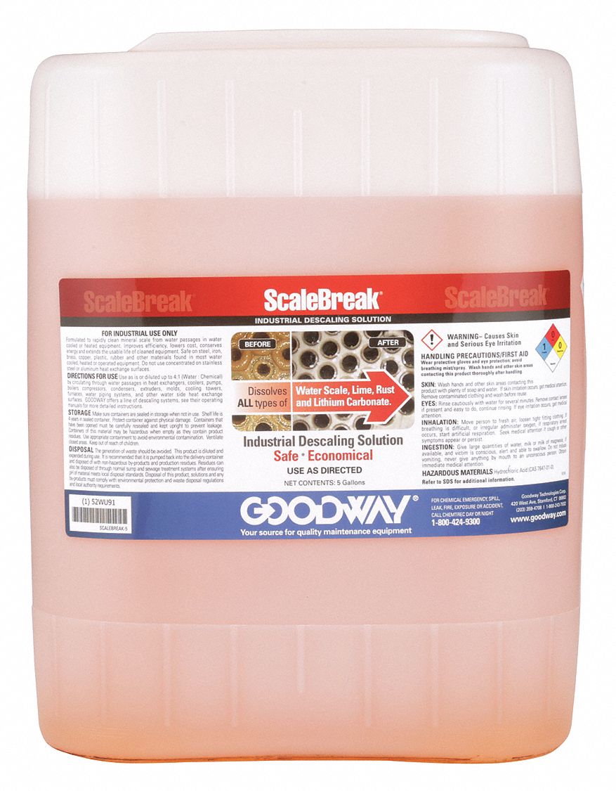 GOODWAY Descaling Solution, Orange, Jug, 5 gal. 52WU91SCALEBREAK5