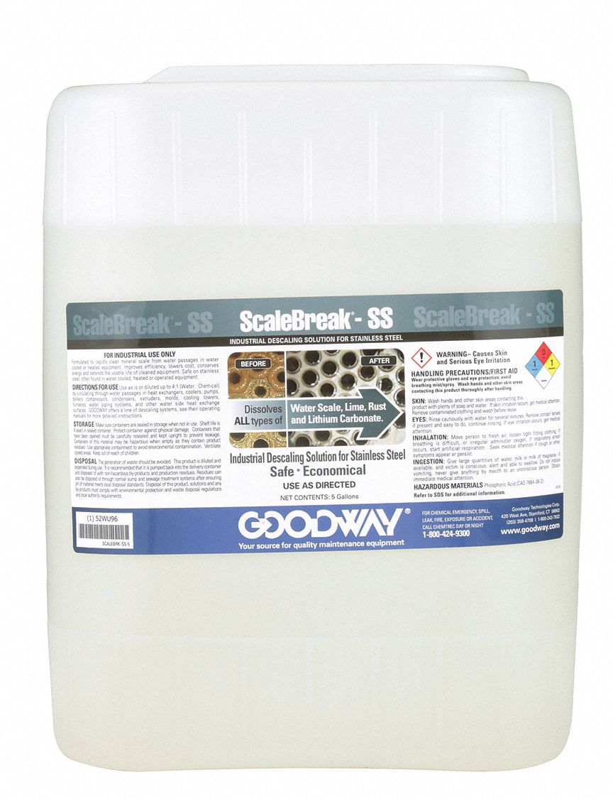 Descaling Solution,Clear,Jug,5 gal. Grainger