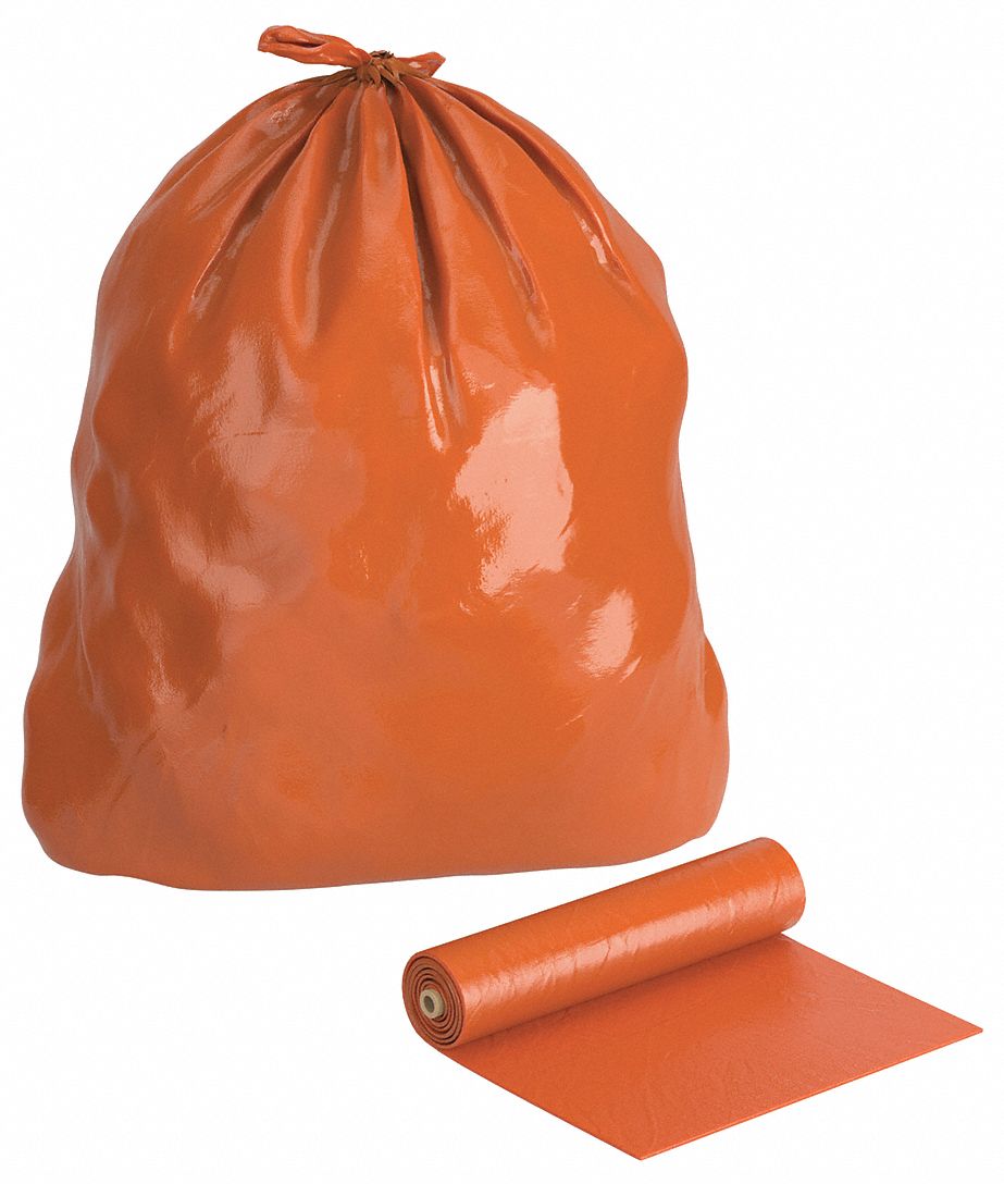 Orange trash shop bags