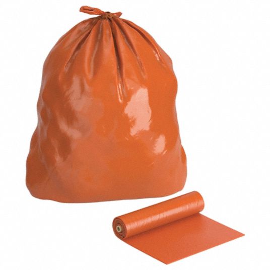 Orange garbage shop bags