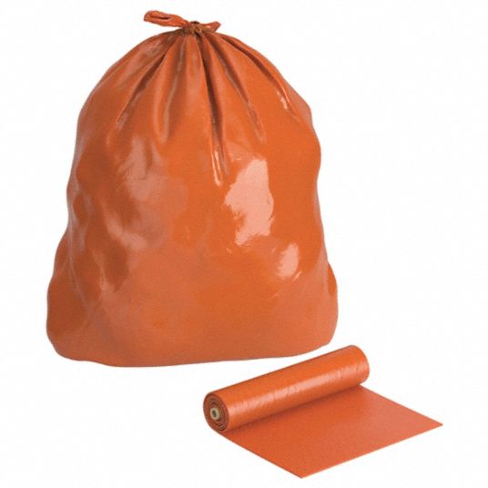 40-45 Gallon Orange Trash Bags, 1.5 Mil