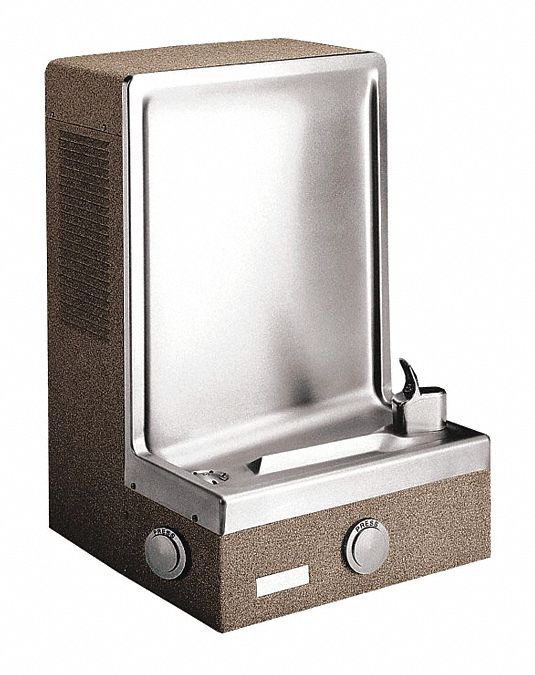 Drinking Fountain: On-Wall, 26 1/2 in Ht, Front Push Button/Side Push Button, 8 gph @ 50°F