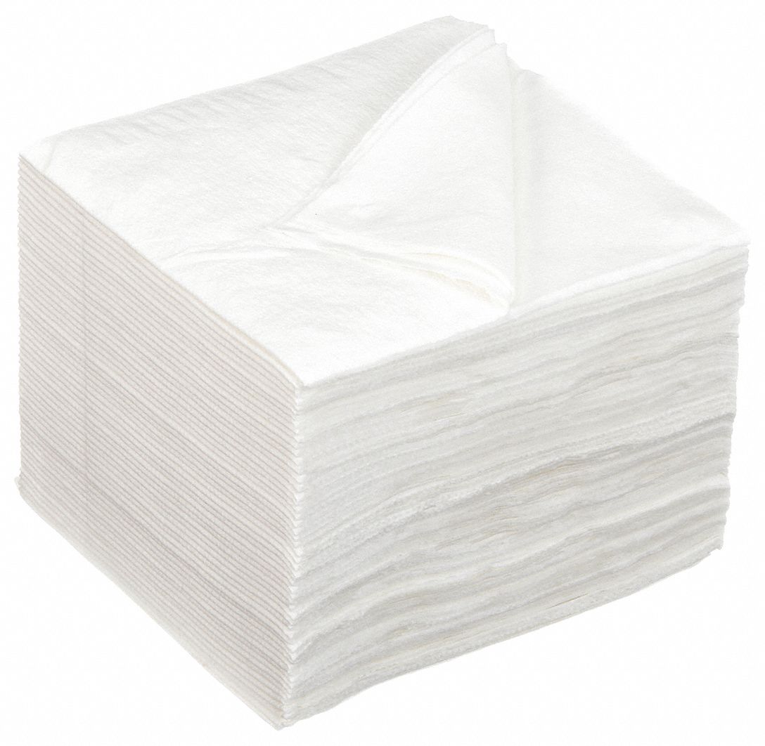 DRY WIPE,12" X 12-1/2",WHITE,PK18