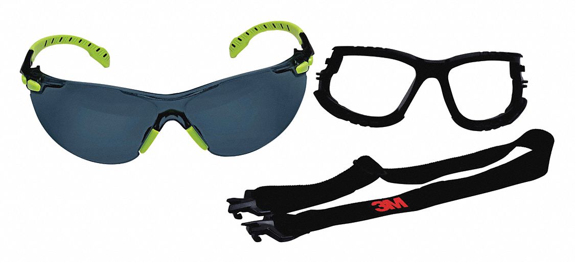 SafetyGlasses Gry AntiFog Blk/Grn