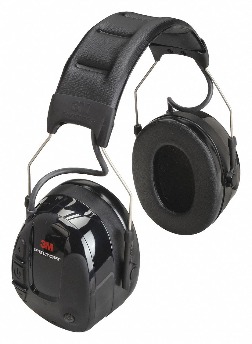 Electronic Ear Muffs: Over-the-Head Earmuff, 21 dB NRR, 3.5mm Stereo, Listen, Black, Foam