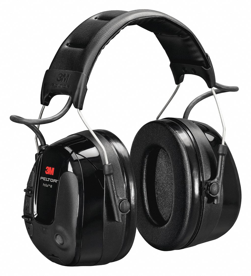 3M OvertheHead Electronic Ear Muffs, 26 dB Noise Reduction Rating NRR