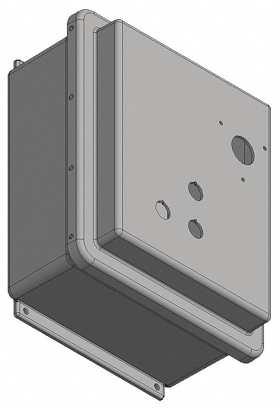 Enclosure: Fiberglass, 11 in x 9 in x 5 in, NEMA 12/4X/6P, Hinged, Solid Cover