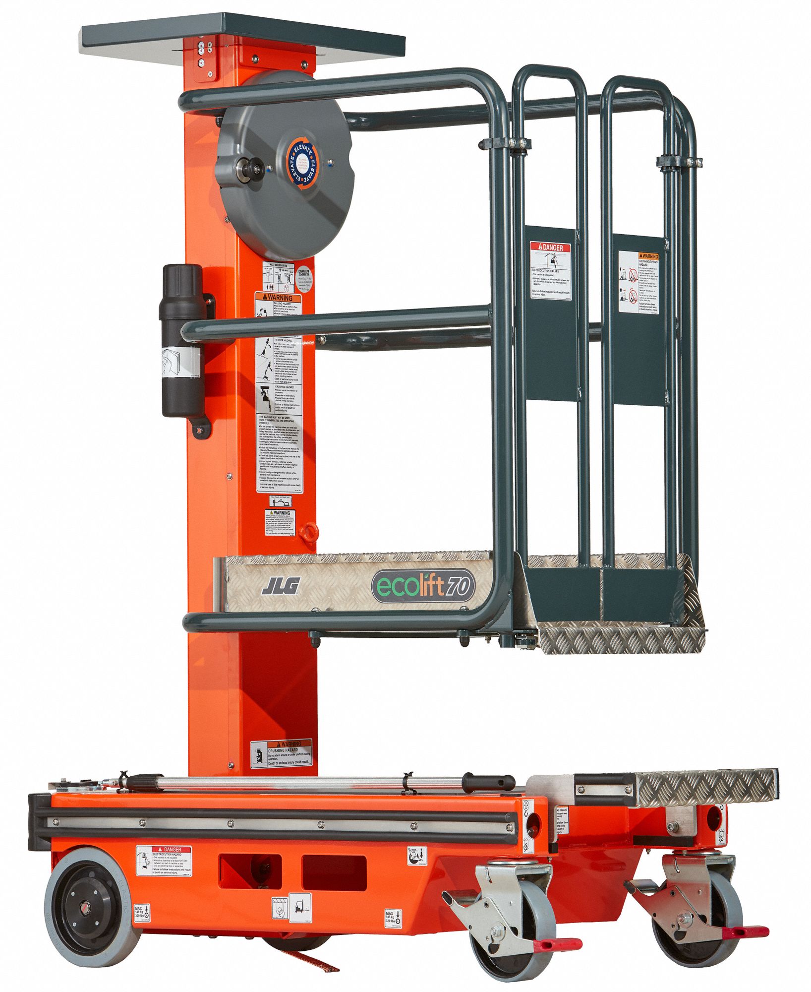 JLG Personnel Lift, Push-Around Drive, Stored Power Lift Power Source ...