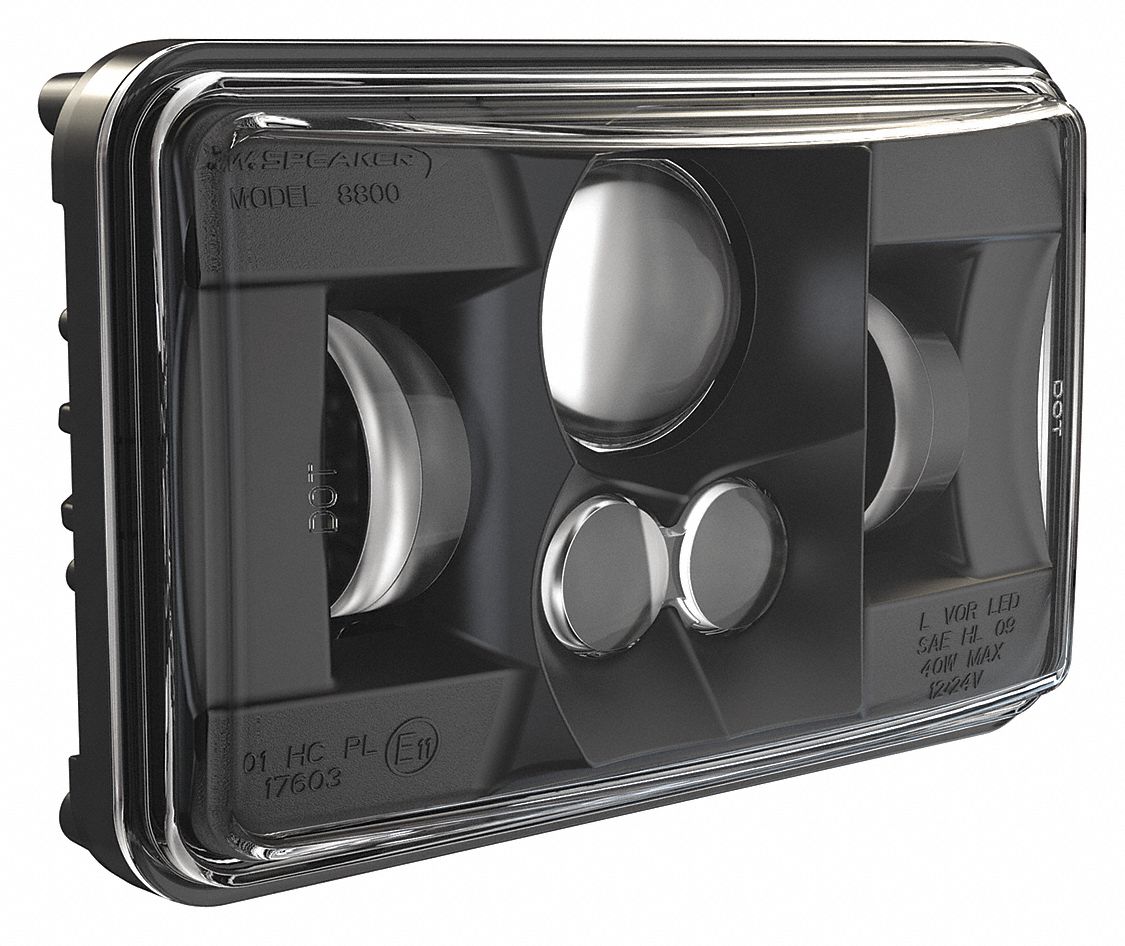 Headlight: Headlight, LED, Non-Heated, Low Beam, Recessed Mount, H4 Connector, Aluminum