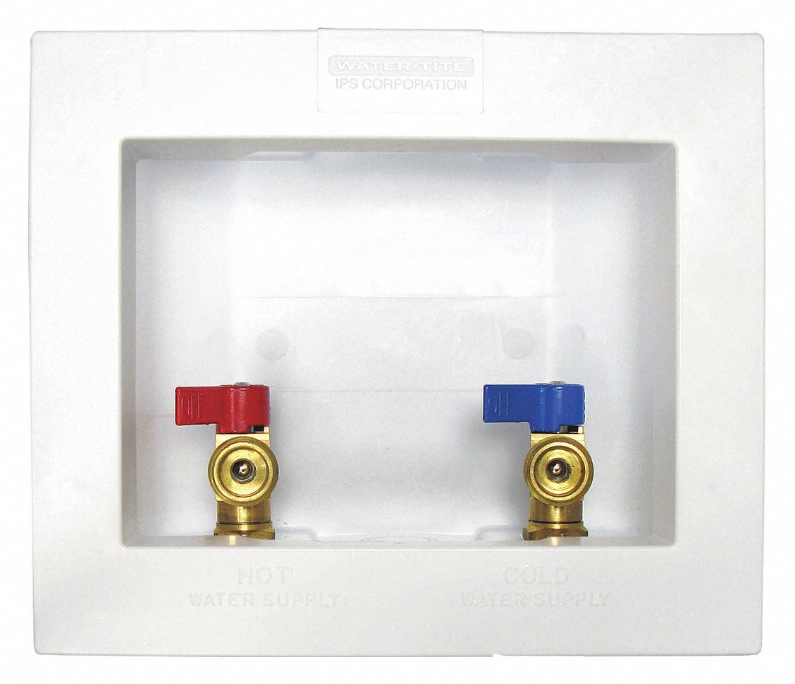 Outlet Box: PEX 1807, 1/4 in Turn, No Drain, 5.75 in Box Wd, 4.88 in Box Ht