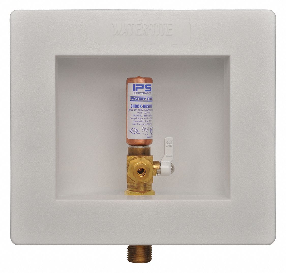 WATERTITE 5.75 in x 4.88 in Brass Ice Maker Outlet Box with Sweat Inlet Connection 52XF24
