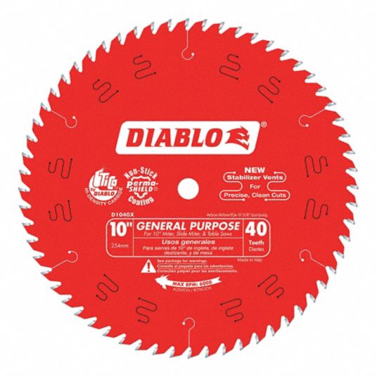 DIABLO 10 in Blade Dia. 40 Teeth Circular Saw Blade 52XF74