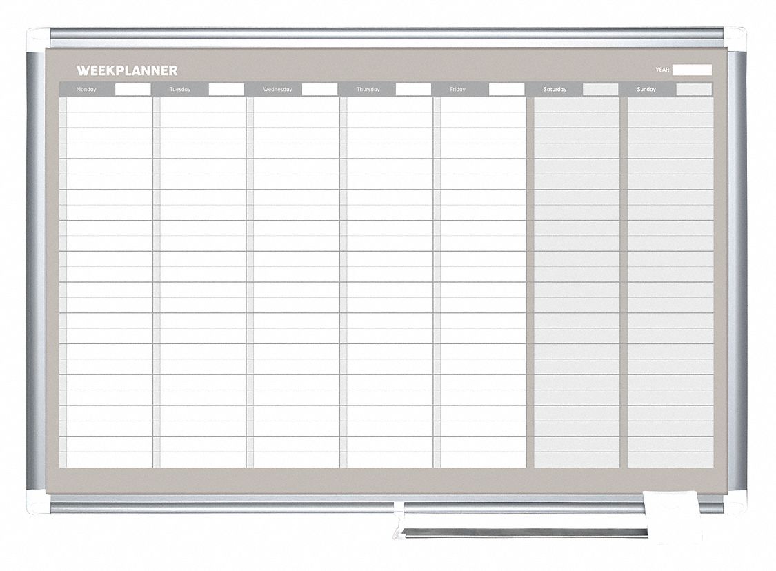 MASTERVISION MatteFinish Steel Calendar Planning Board, Wall Mounted