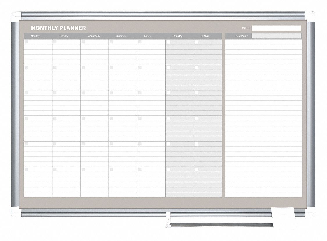 MASTERVISION MatteFinish Steel Calendar Planning Board, Wall Mounted