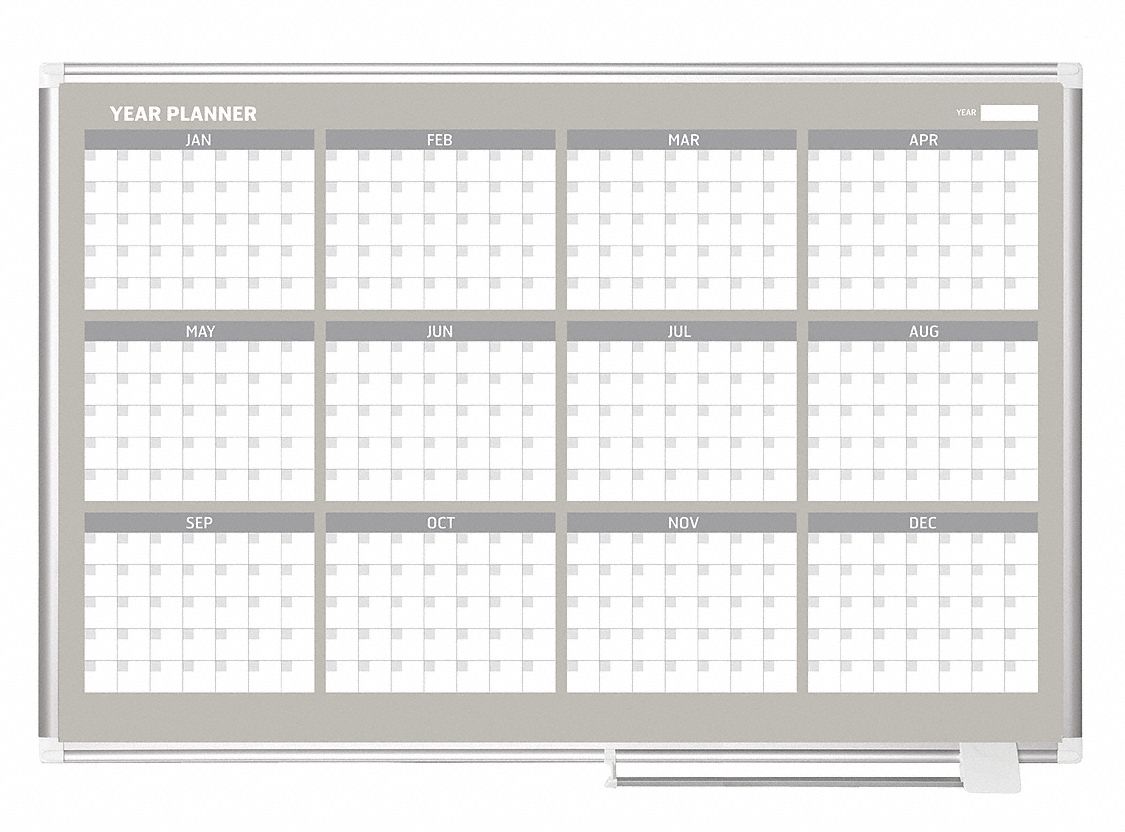 MASTERVISION MatteFinish Steel Calendar Planning Board, Wall Mounted