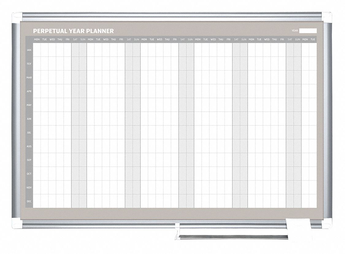 MASTERVISION Matte Finish Steel Calendar Planning Board Wall Mounted