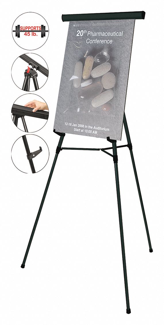 MASTERVISION 35 1 2 In To 65 In 65 In Overall Ht Easel 52XH04