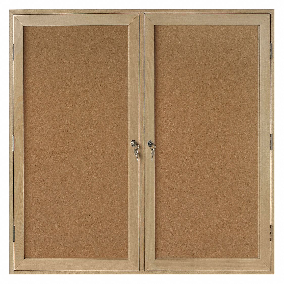 MASTERVISION PushPin Indoor Enclosed Bulletin Board, Cork, 36 inH x 48