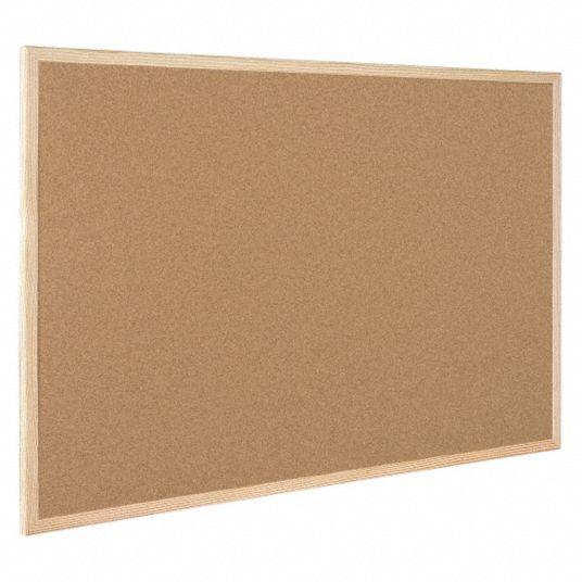 MASTERVISION Bulletin Board 23 39/64 in Ht, 35 13/32 in Wd, Natural