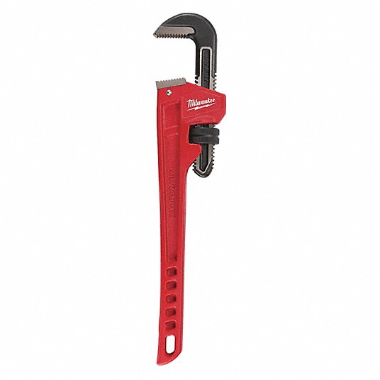 MILWAUKEE Pipe Wrench: Alloy Steel, 2 1/2 in Jaw Capacity 
