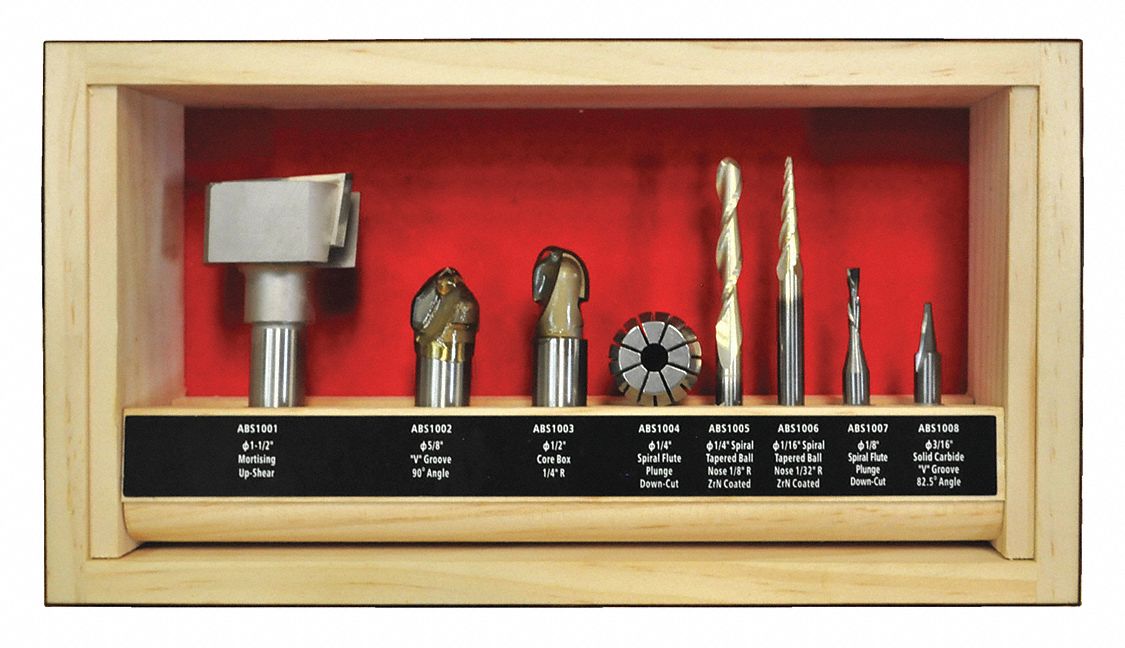 POWERMATIC Router Bit Set, Carbide Tipped, Number of Pieces 8 52XJ10